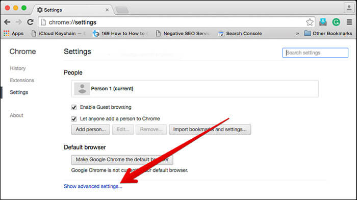 change default web on chrome for mac